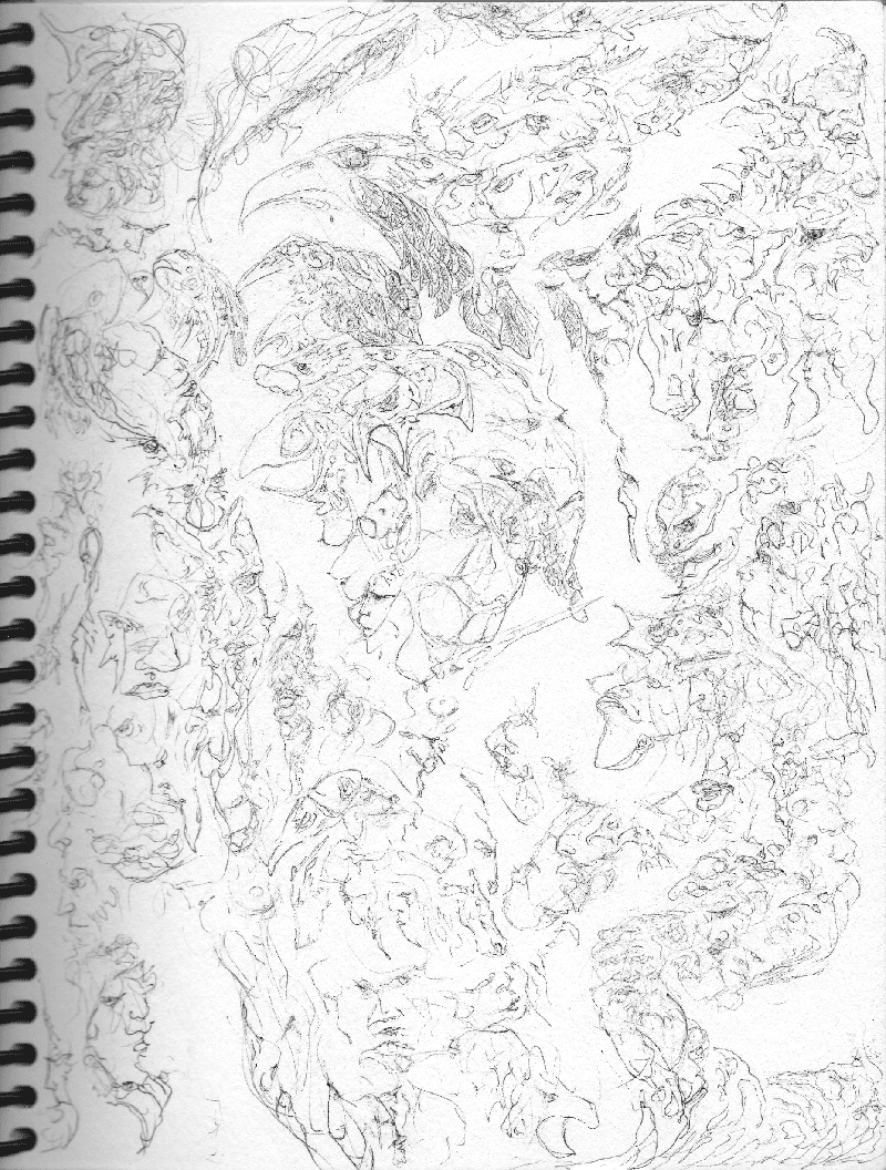 A sketch full of animals